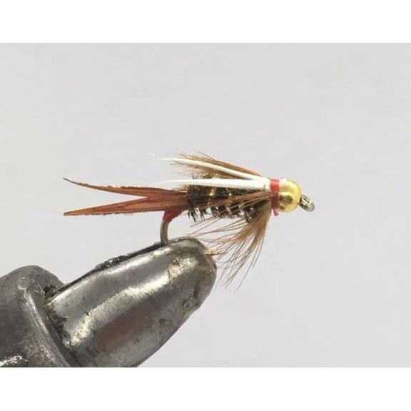 One Dozen (12) - Beadhead Prince Nymph Red Collar - Nymph