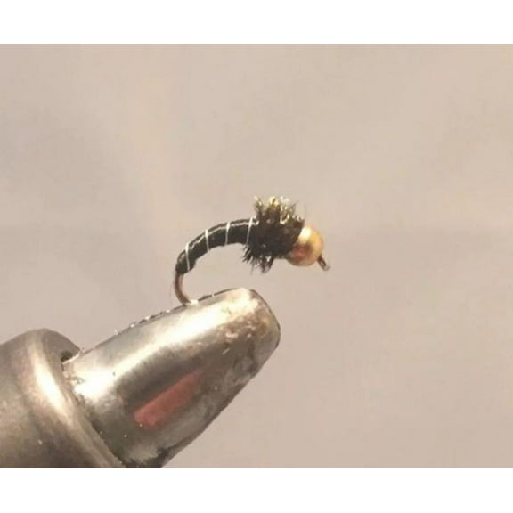 One Dozen (12) - Beadhead Zebra Midge - Black - Nymph