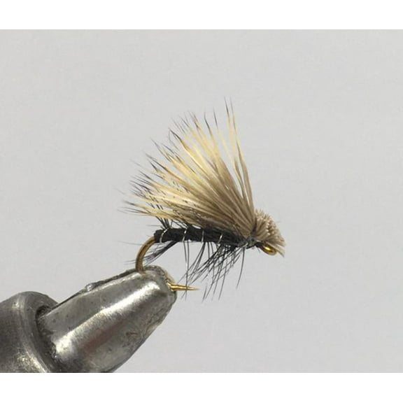 One Dozen (12) - Elk Hair Caddis - Black- Dry Fly