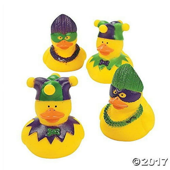 One Dozen (12) Rubber Duckie Ducky Duck MARDI GRAS Party Favors