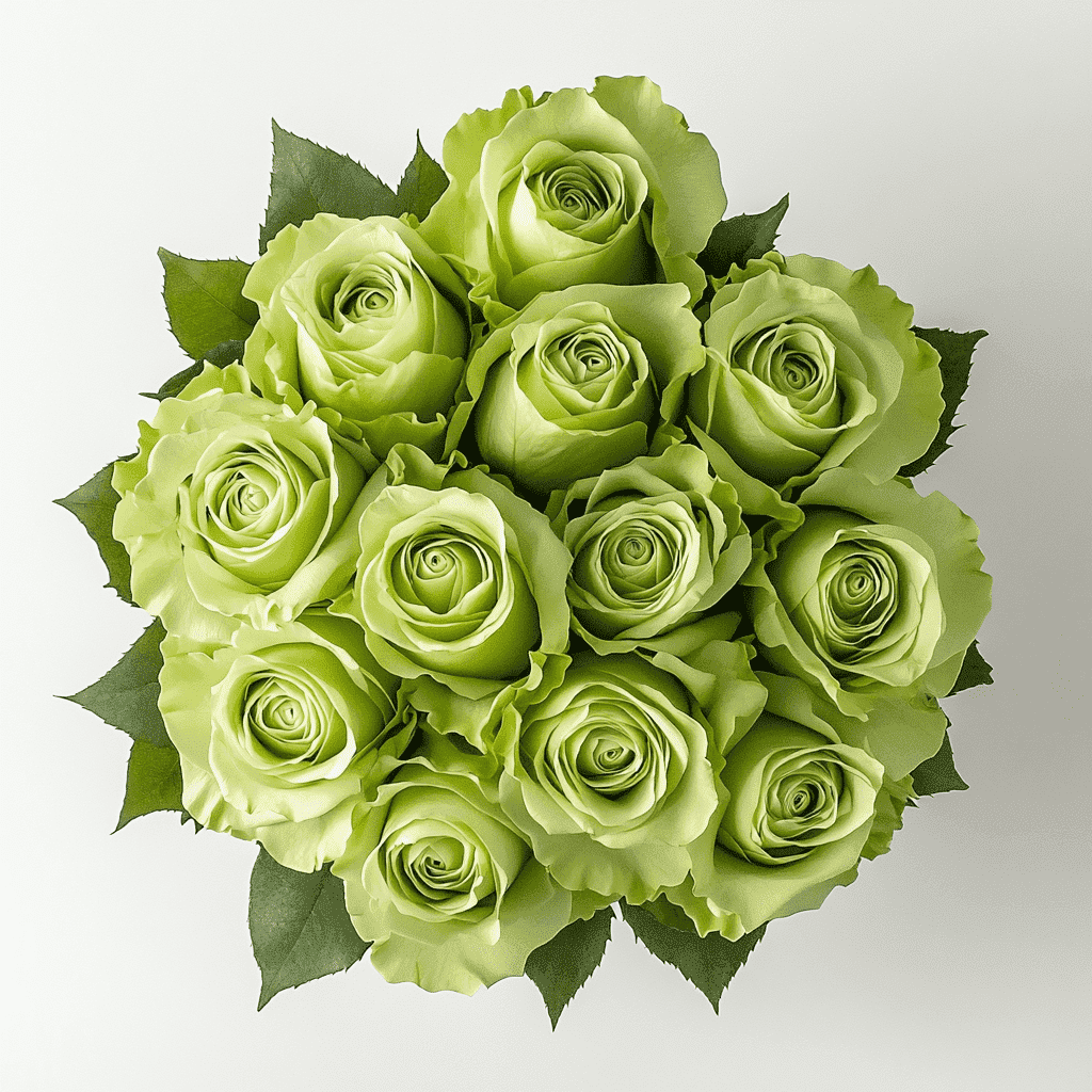 Green Packaged Roses One Dozen Green Roses- Fresh Flower Delivery - Walmart.com