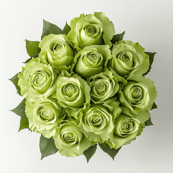 One Dozen Green Roses- Fresh Flower Delivery