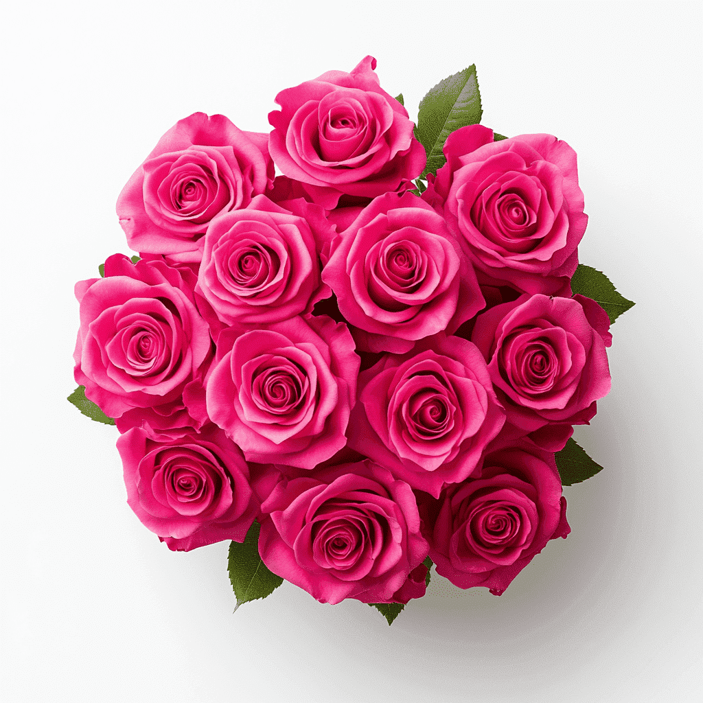 Red Roses Shorts One Dozen Hot Pink Roses- Fresh Flower Delivery - Walmart.com