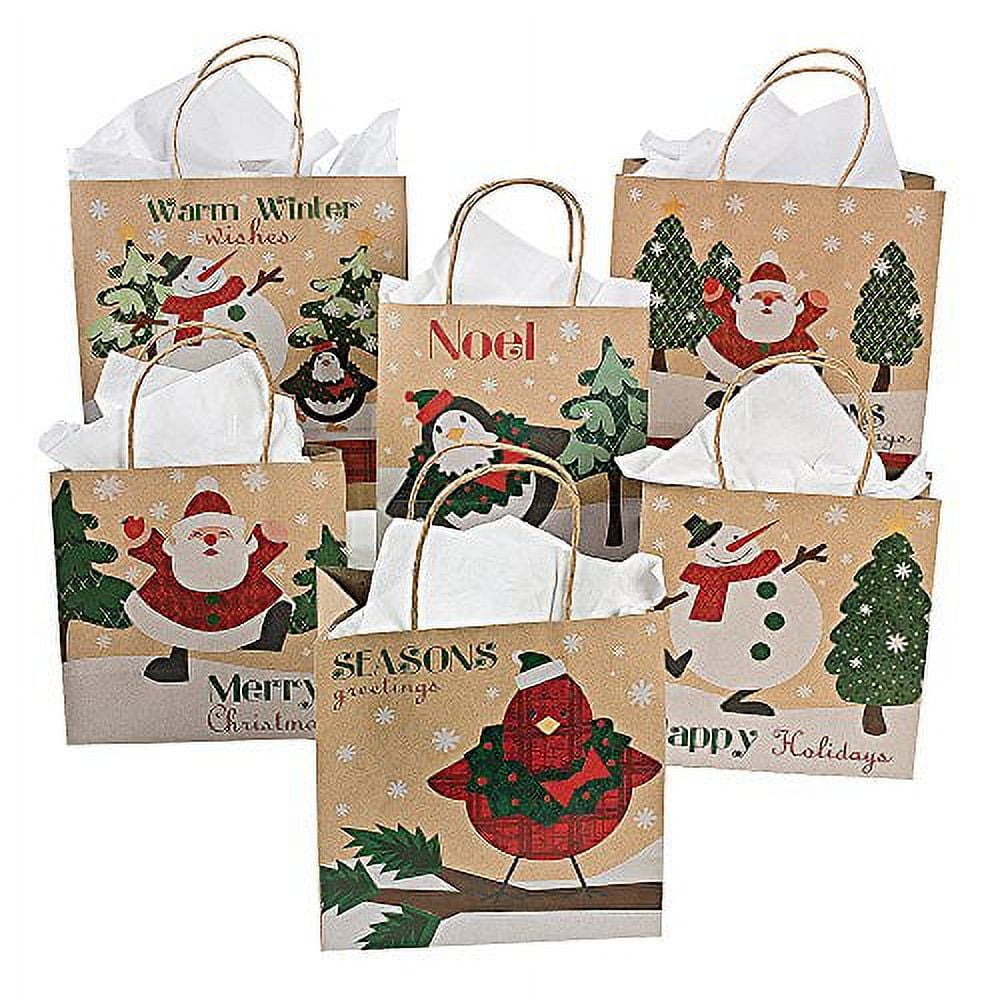 Fun Express Christmas Paper Craft Bag Assortment Dozen Gift Bags with Handles Walmart