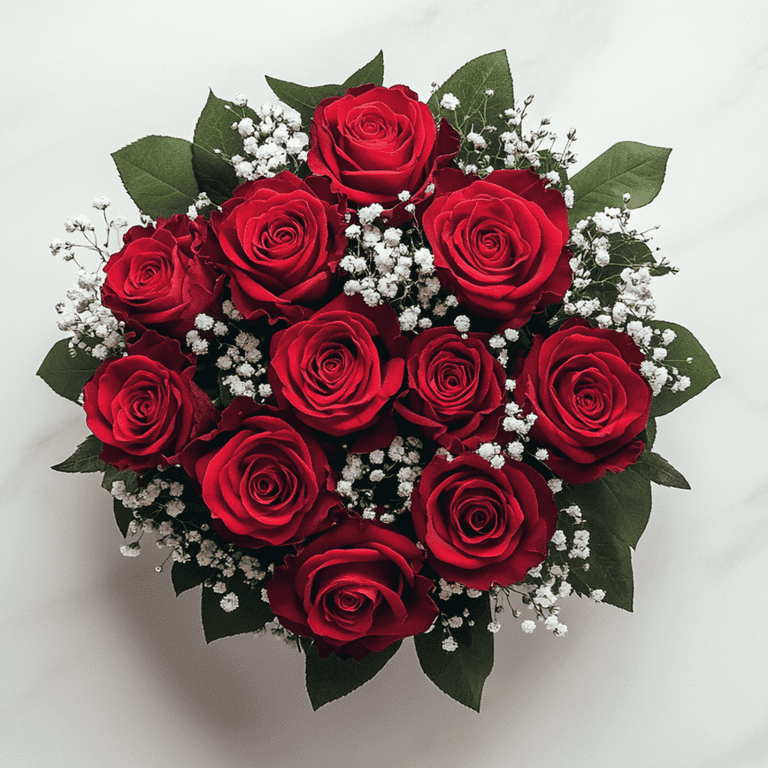 Red Gerber with Gypsophila Red Gerber with Gypsophila
