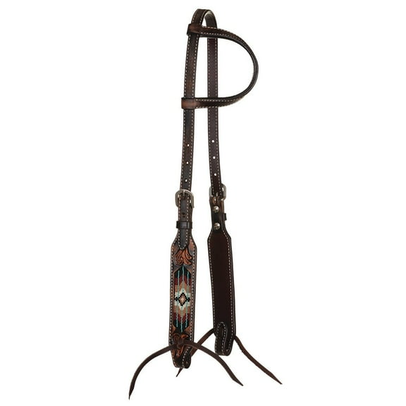 One Ear Headstall w/Southwest Aztec Beading