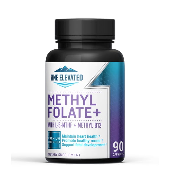 One Elevated Double Strength & Bioactive Methyl Folate with Multiple B Vitamins for Combined Results - 3 Month Supply