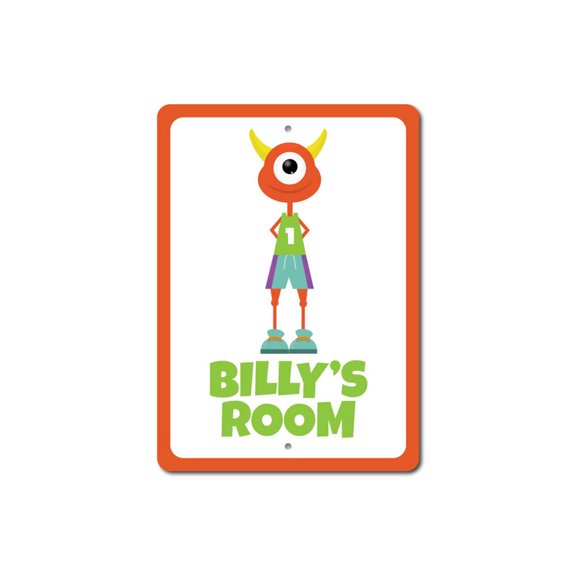 One Eyed Alien Character Aluminum Metal Decor Sign - 10x14 inches