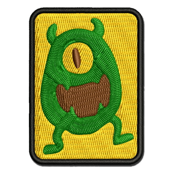 One Eyed Monster Creature Applique Multi-Color Embroidered Iron-On Patch - 2.0 Inch Mini