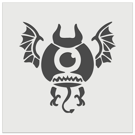 One Eyed Monster Demon with Bat Wings DIY Cookie Wall Craft Stencil - 5.5 Inch