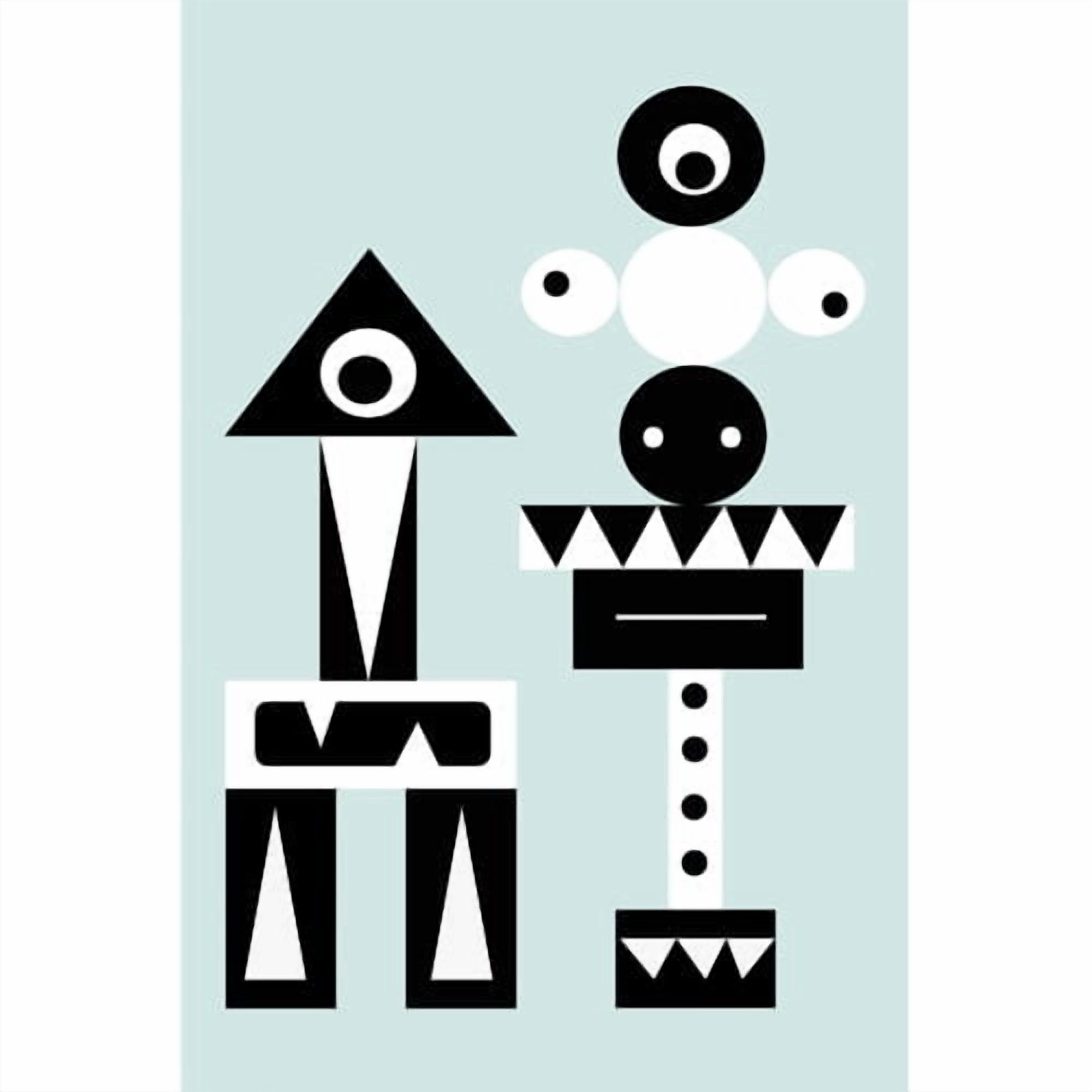 "One-Eyed Robots" Painting Print on Wrapped Canvas