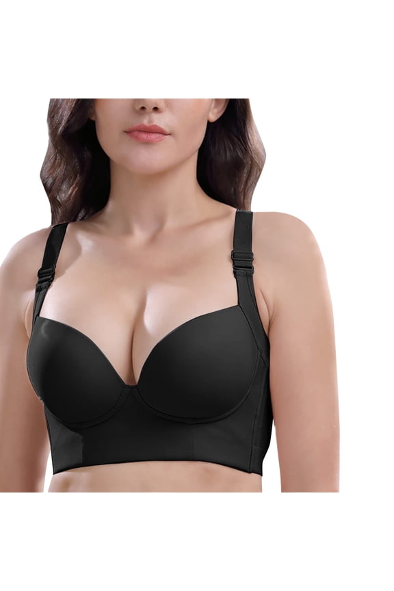 One Fab Fit Underwire Push Up T Shirt Bra Modern Demi Lightly Padded Comfortable Convertible Straps Support Everyday Wear