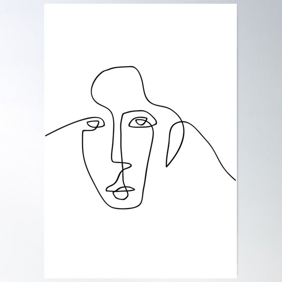 One Face - One Line Art Poster Wall Art, Modern Wall Decor For Living Room Bedroom, 8x12 UNFRAMED