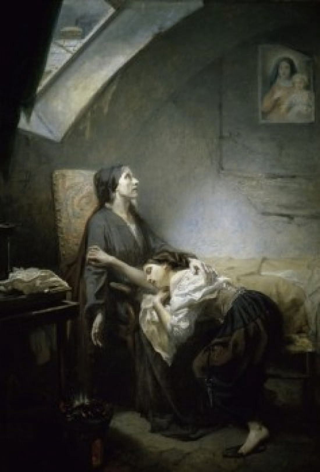 One Familys  Misfortune with Suicide Une Famille Malheureuse on le Suicide Octave Tassaert 1800-1874French Muse dOrsay Paris Canvas Art - Octave Tassaert (18 x 24)