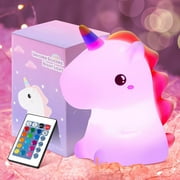 One Fire Unicorn Night Lights for Kids Room, Remote 16 Colors Baby Night Light for Kids, Dimmable Kids Night Light for Bedroom, LED Rechargeable Unicorn Lamp, Unicorns Gifts for Girls Night Light Lamp