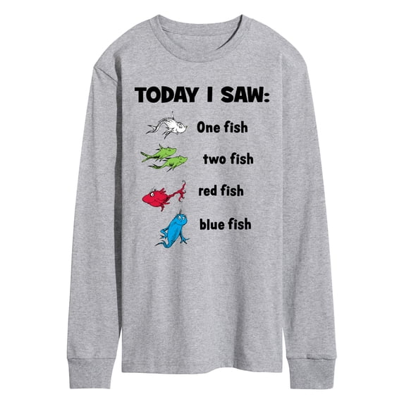 Dr. Seuss - Today Saw One Fish Men's Long Sleeve Graphic T-Shirt
