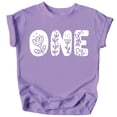 thumbnail image 1 of One Floral Numbers Ages 1-7 Girl's 1st Birthday Shirt Purple Shirt 18 Months, 1 of 2