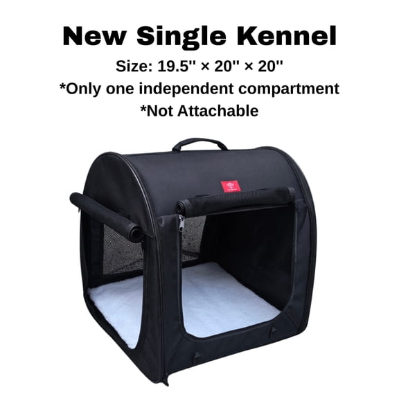 One for Pets Folding Fabric Portable Single Pet Kennel Carrier, Black