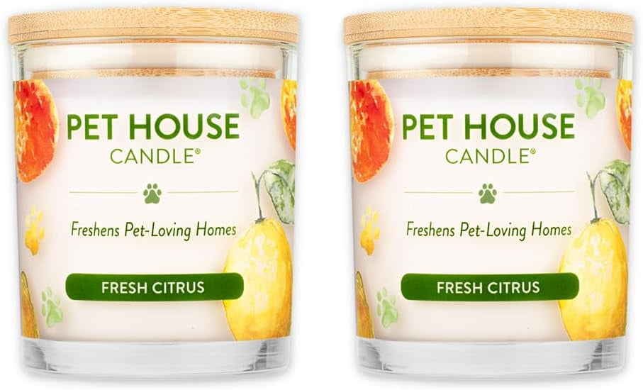 Fresh Citrus Pet Odor Eliminating Soy Wax Candle Set