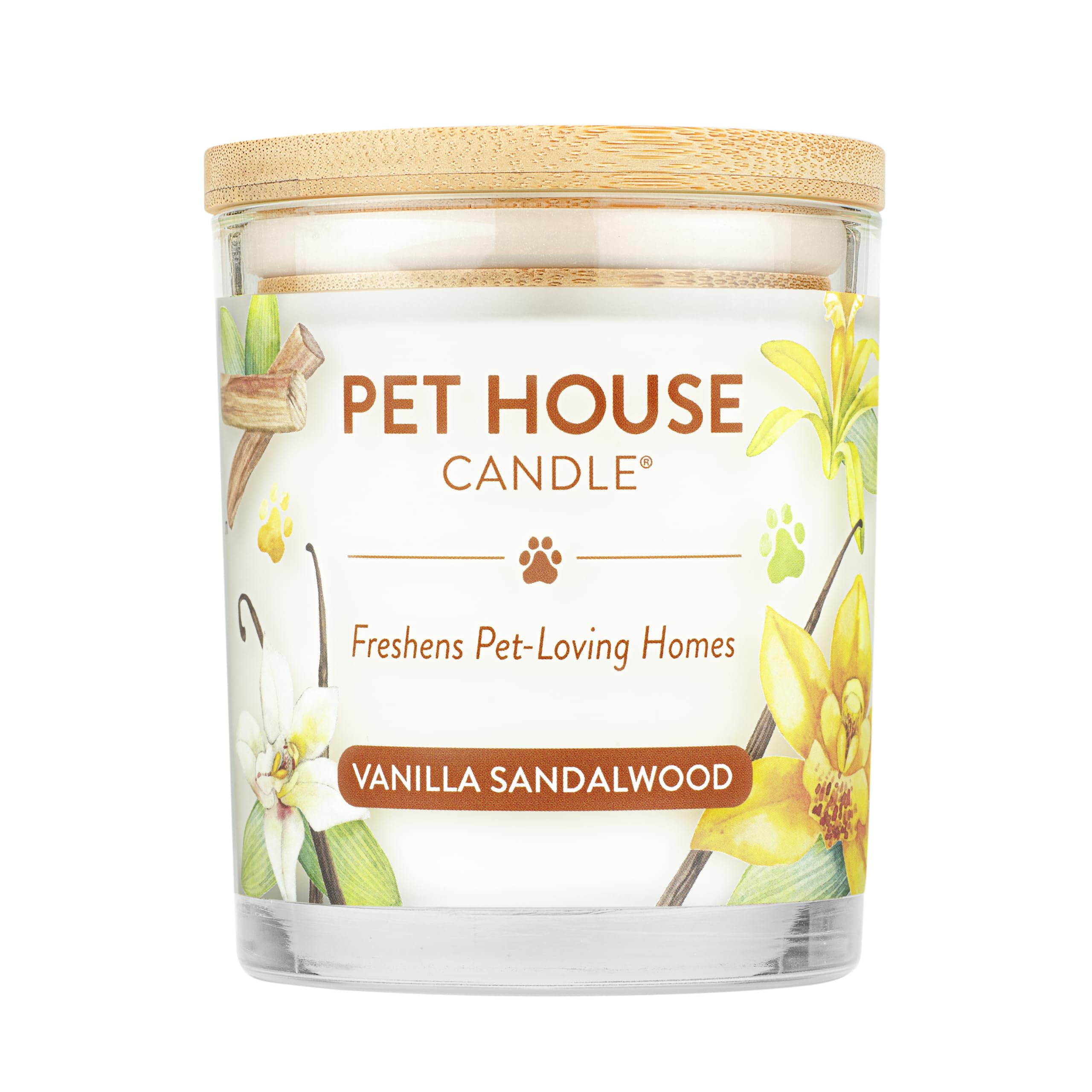 Vanilla Sandalwood Soy Candle with Bamboo Lid