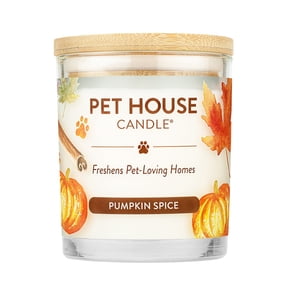 One Fur All Pet House Candle - Pumpkin Spice - 100% Plant-Based Wax Candle - Pet Odor Eliminator for Home - Non-Toxic & Eco-Friendly Air Freshening Scented Candles