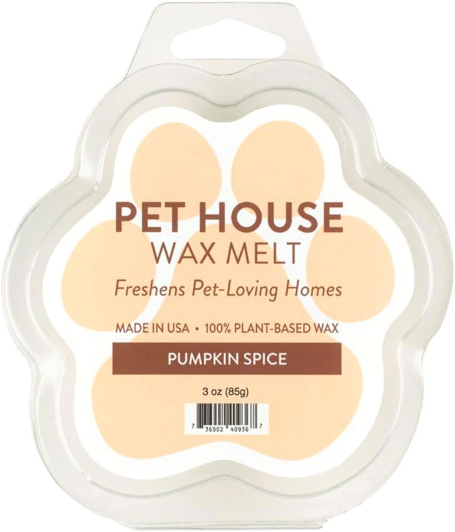 One Fur All Pet House Wax Melts - Pumpkin Spice Pack of 2 - Pet Odor Eliminating Wax Melts - Long-Lasting Scented Wax Melts - Pet-friendly Wax Melts - Natural Wax Melts