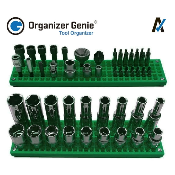 One GREEN Slim Pegboard to Organize Sockets, Wrenches, Pliers, Screwdrivers, Bits and Other Tools