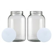 Home Brew Ohio One Gallon Glass Wide Mouth Jar With Solid Lid Set of 2