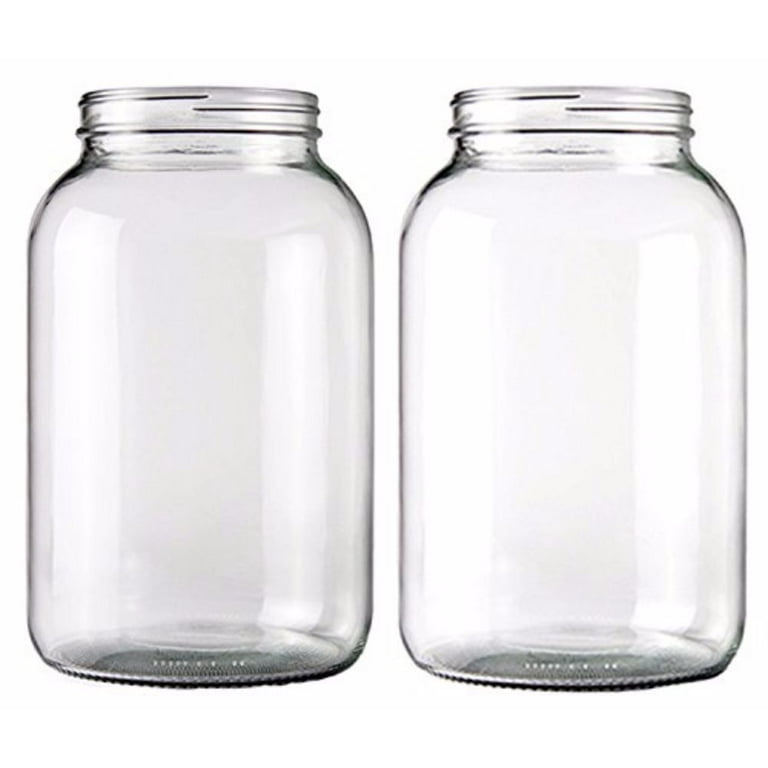 Gallon Glass Jars with Lids, Large Glass Storage Jars Set of 2