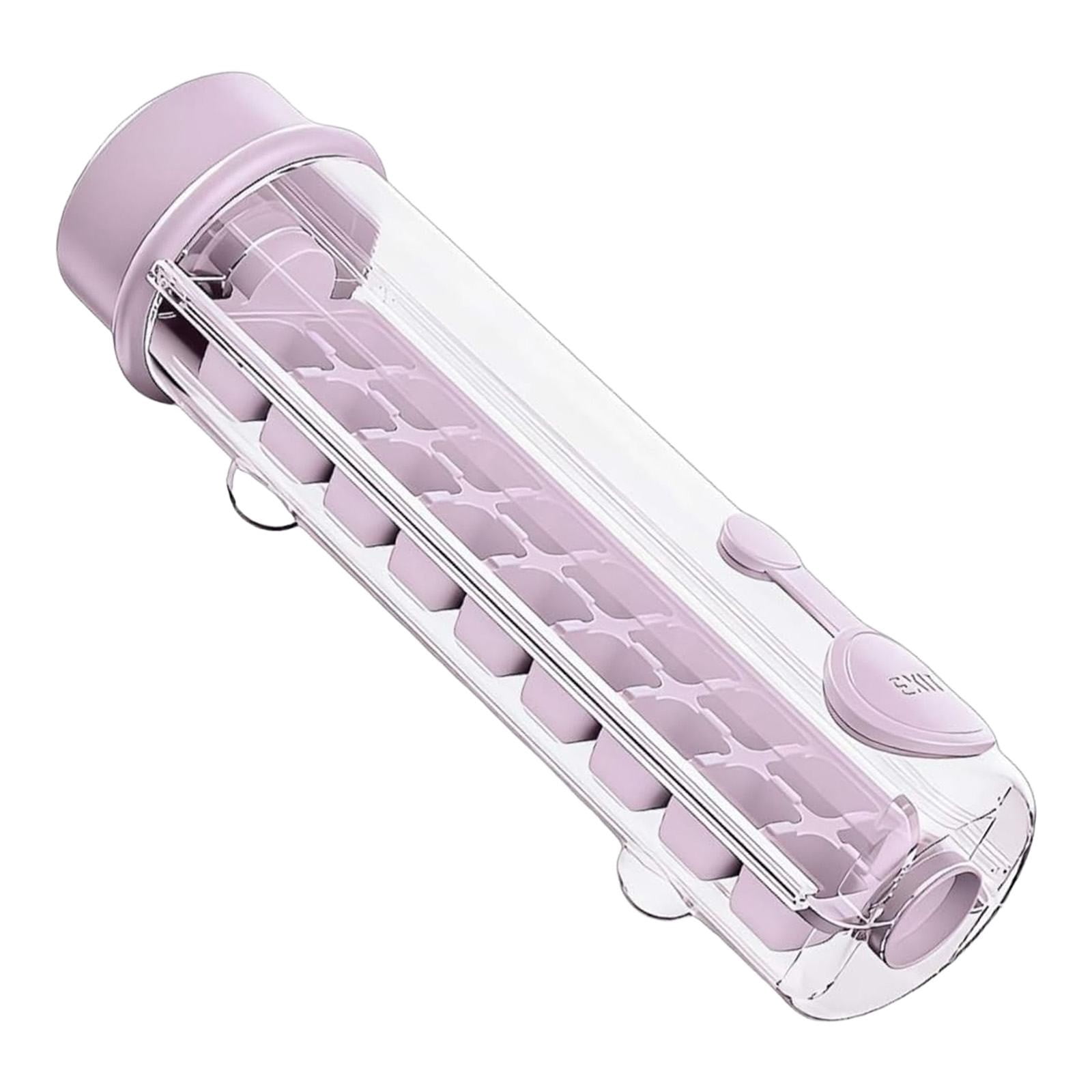 One Glass Ice Maker, One Hand Press Ice Cube Tray, Portable Glass Ice Maker with Storage Container,Press Ice Tray Mold, Square Ices Tray Cup for Whiskey, Cocktails, Coffee, Home Crafts