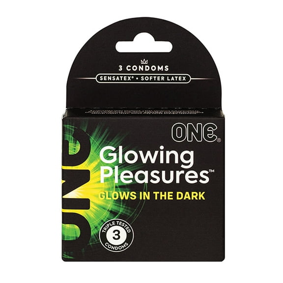 One Glowing Pleasures Condoms - Box of 3
