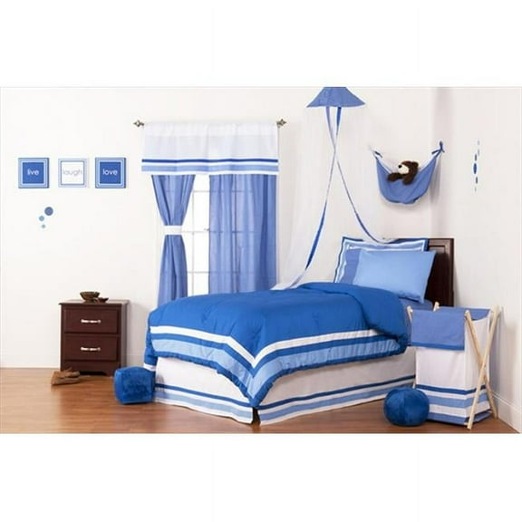 One Grace Place 10-18b109 Simplicity Blue Full 8 Piece Bedding Set