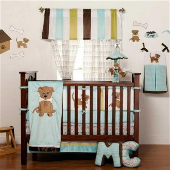 One Grace Place 10-33118 Puppy Pal Boy Baby 3 Piece Crib Bedding Set