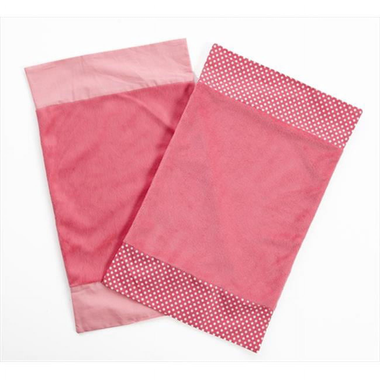 One Grace Place  Simplicity Hot Pink Burp Cloth - Pink Dots/Solid Light Pink - 18in.L x 0.25in.H x 11in.W