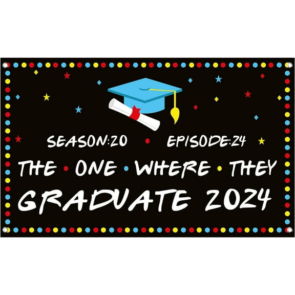 The One Where They Graduate 2024 Backdrop 6x4ft Friends Graduation Banner, Friends Graduation Decorations 2024 Graduation Backdrop, Graduation Decorations Class of 2024