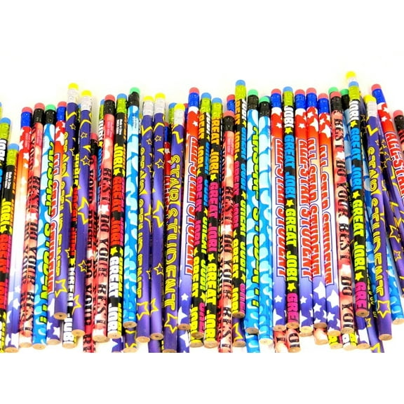 One Gross 144 Motivational Pencil Assortment 7.5" Long
