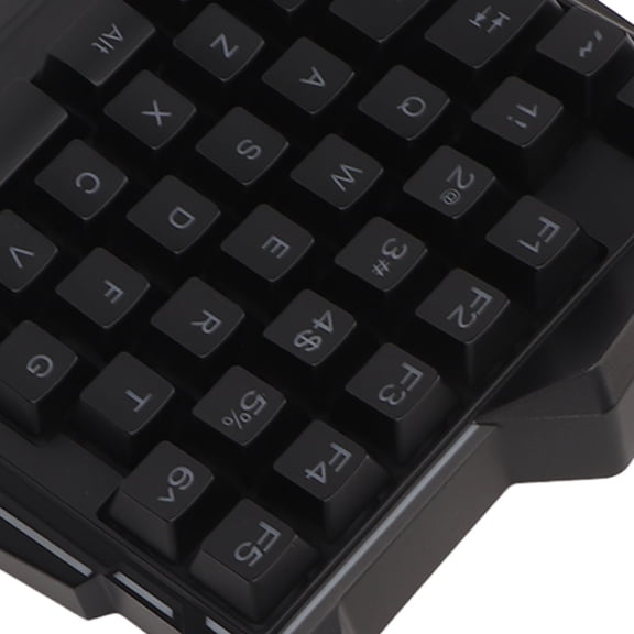 One Handed Gaming Keyboard 35 Keys RGB Backlit Mechanical Feel Ergonomic Wired PC PUBG Controller