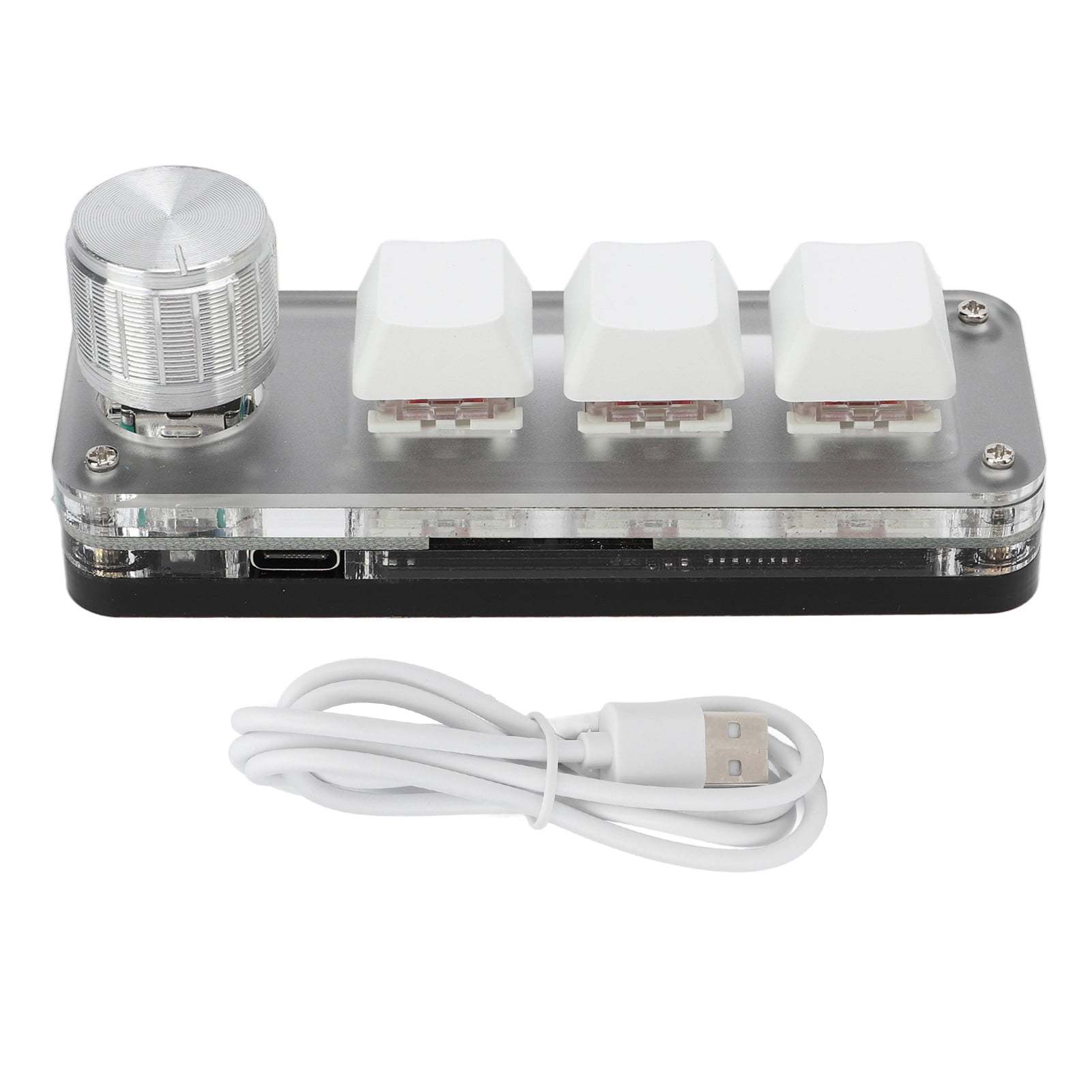 One Handed Gaming Keyboard,Mini 3 Key Keypad Mechanical White Gaming ...