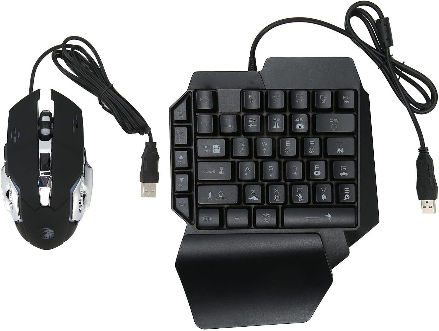 One Handed Gaming Keyboard Mouse Combo, Rgb Gaming Keyboard Kit With