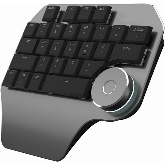 One Handed Gaming Keyboard, Plug and Play Mini Gaming Keyboard, with Mechanical Feeling Breathing Light for Working or Gaming, UK Layout for Office Music Media