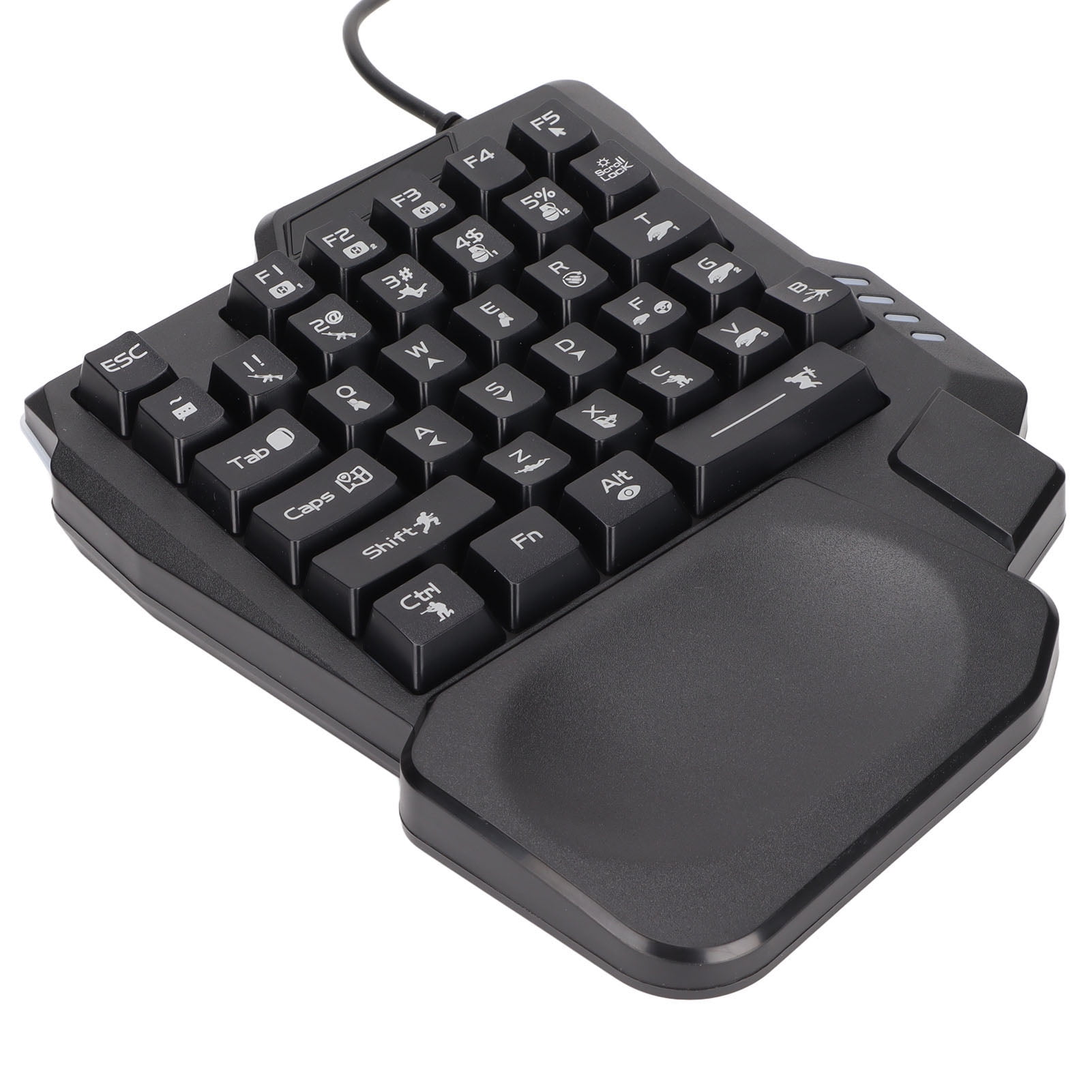 One Handed Gaming Keyboard,RGB 3 Colors Backlit 35 Keys Portable Mini ...