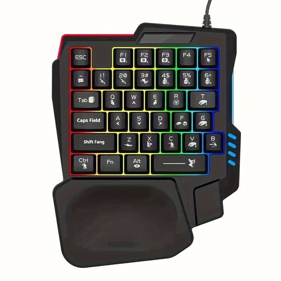 One-Handed Keyboard, Mechanical Feel, Chicken Dinner Throne, Keyboard And Mouse Set, Mobile Game, Peace Elite Peripheral