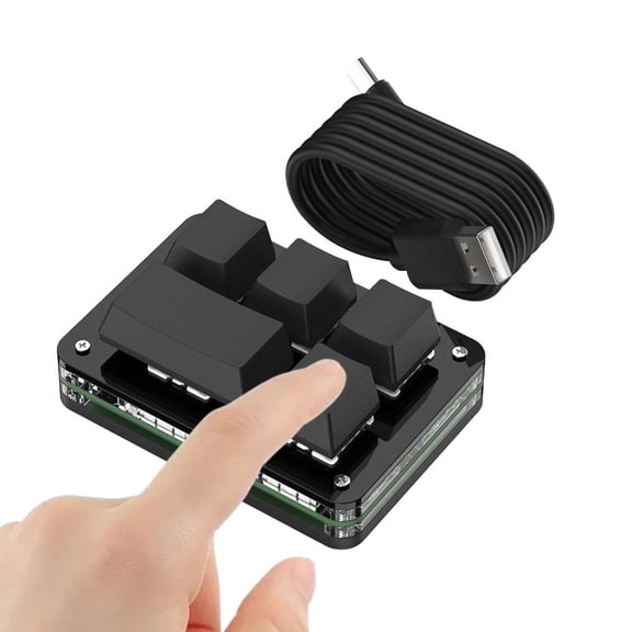 One Handed Macro Mechanical Keyboard, Programmable Mechanical Gaming Keypad, for Windows Multifunctional USB Keypad