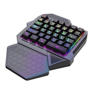 One Handed Professional Gaming Keyboard LED 35 Keys Mini Cord Mechanical Keyboard for PC Gamer Ergonomic Wrist Rest