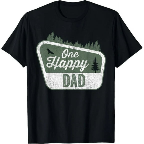 One Happy Dad Matching Family Birthday Party Camping T-Shirt Unisex S-5XL Hot Trending Shirt, Vintage Birthday Gift