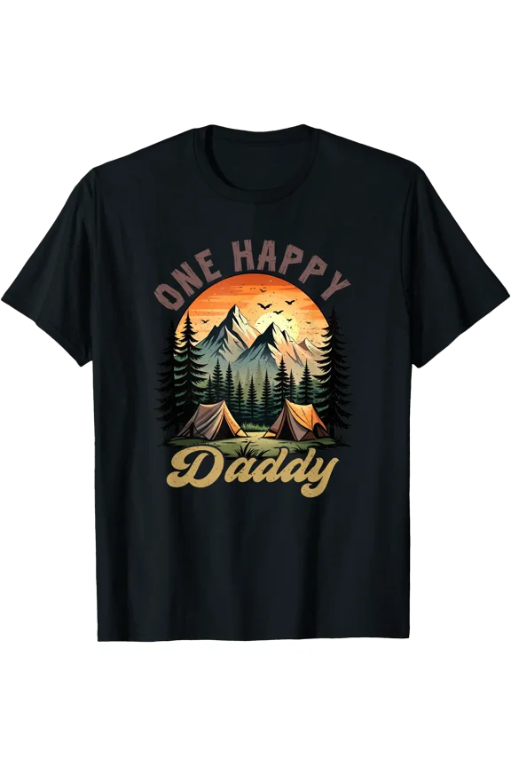 One Happy Daddy Camper 1St Birthday Camping Bear T-Shirt