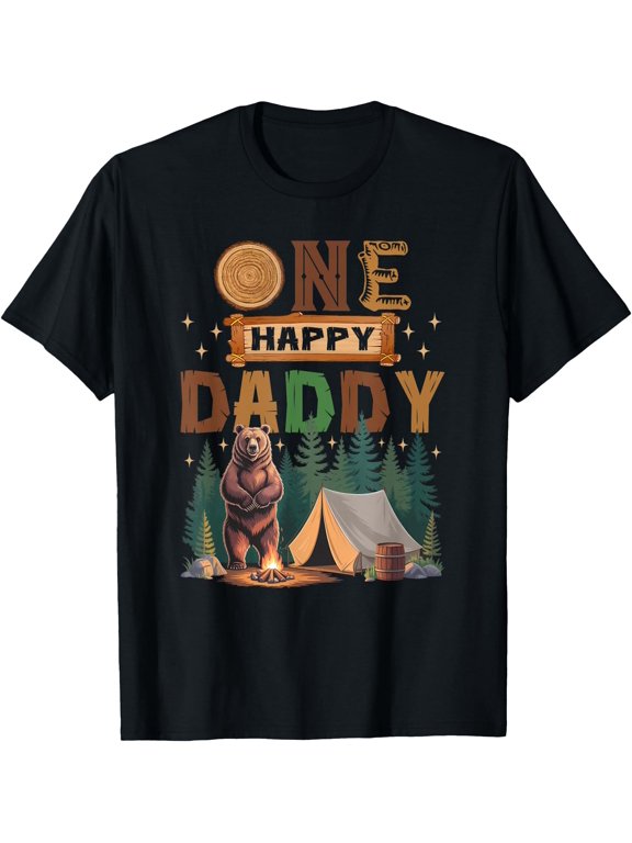 One Happy Daddy Camper 1st Birthday Camping Bear Classic Theme Everyday Classic Theme T-Shirt