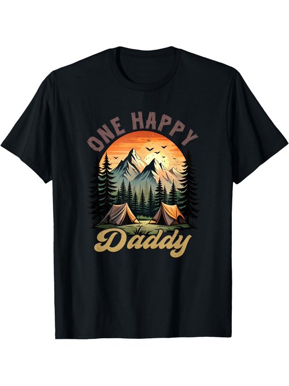 One Happy Daddy Camper 1st Birthday Camping Bear Classic Theme Everyday Message T-Shirt