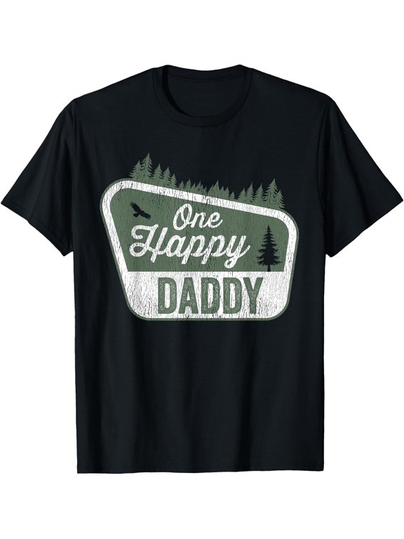 One Happy Daddy Matching Family Birthday Party Camping T-Shirt