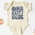 thumbnail image 1 of One Happy Dude 1St Birthday Baby Bodysuit, Boy 1St Birthday Bodysuit, Wavy Letters First Birthday Baby Bodysuit Cute Baby Onesie, BABY BODYSUIT LAT 4424, 1 of 3